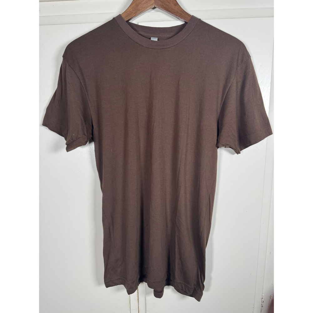 American Apparel Mens Brown Short Sleeve Crew Neck Cotton T-Shirt Size M